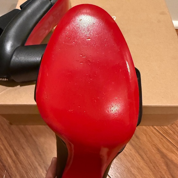Christian Louboutin Patrouille 85mm Leather Elastic Strappy Heels sz 38.5 - Picture 12 of 16